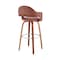 Armen Living Daxton 26" Brown Faux Leather and Walnut Wood Bar Stool LCDXBAWABR26 - alternate 3